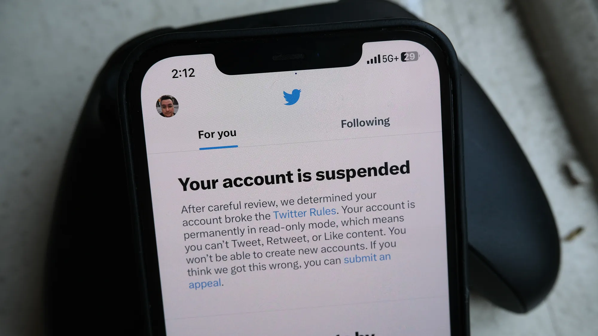 Consequences when account X is suspended